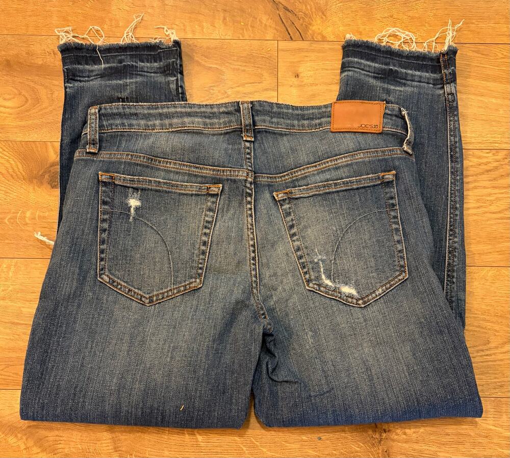 Joe’s Jeans Ex-Lover Straight Crop Boyfriend Jeans W29 Distressed Raw Hem
